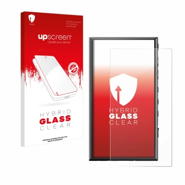 Face avant d’un emballage produit avec le logo de la marque upscreen. À côté, l’appareil Sony Walkman NW-A306 est représenté a
