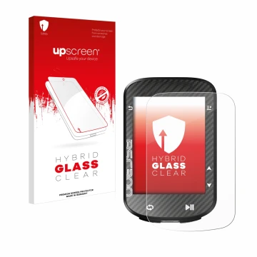 Face avant d’un emballage produit avec le logo de la marque upscreen. À côté, l’appareil iGPSPORT BSC300 est représenté avec l
