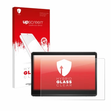 Face avant d’un emballage produit avec le logo de la marque upscreen. À côté, l’appareil ASUS ExpertCenter E1 AIO E1600 est re