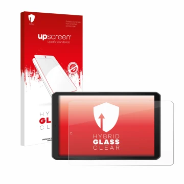 Face avant d’un emballage produit avec le logo de la marque upscreen. À côté, l’appareil Garmin Camper 895 est représenté avec