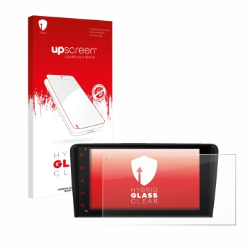 Face avant d’un emballage produit avec le logo de la marque upscreen. À côté, l’appareil Xtrons PSA80A3AL est représenté avec 