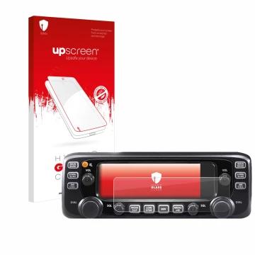 Face avant d’un emballage produit avec le logo de la marque upscreen. À côté, l’appareil Icom IC-2730E est représenté avec la 