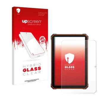 Face avant d’un emballage produit avec le logo de la marque upscreen. À côté, l’appareil Blackview Active 6 est représenté ave