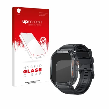 Face avant d’un emballage produit avec le logo de la marque upscreen. À côté, l’appareil GaWear K57PRO 1.96