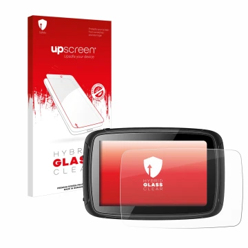 Face avant d’un emballage produit avec le logo de la marque upscreen. À côté, l’appareil Elebest Carplay C650 5