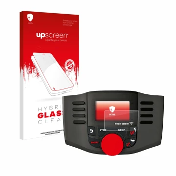 Face avant d’un emballage produit avec le logo de la marque upscreen. À côté, l’appareil Märklin Mobile Station WLAN 60667 est