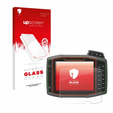 Face avant d’un emballage produit avec le logo de la marque upscreen. À côté, l’appareil Amazone AmaTron 4 est représenté avec