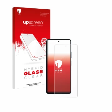 Face avant d’un emballage produit avec le logo de la marque upscreen. À côté, l’appareil Blackview Shark 8 est représenté avec