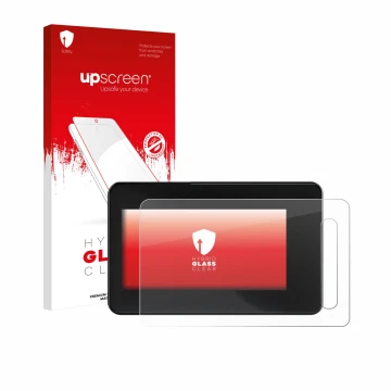 Face avant d’un emballage produit avec le logo de la marque upscreen. À côté, l’appareil Shimano Steps SC-EN600 est représenté