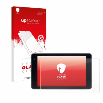 Face avant d’un emballage produit avec le logo de la marque upscreen. À côté, l’appareil YoloLiv YoloBox Pro est représenté av