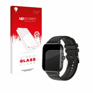 Face avant d’un emballage produit avec le logo de la marque upscreen. À côté, l’appareil AcclaFit KM13 1.83