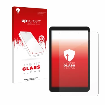 Face avant d’un emballage produit avec le logo de la marque upscreen. À côté, l’appareil Doogee T20 Mini est représenté avec l