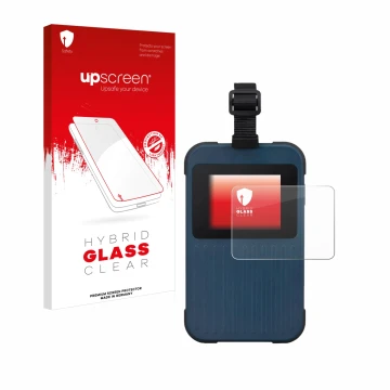 Face avant d’un emballage produit avec le logo de la marque upscreen. À côté, l’appareil Acer Enduro Connect M3 est représenté