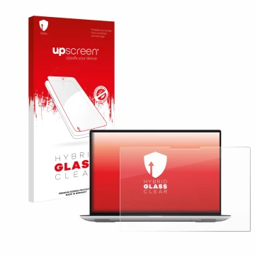 Face avant d’un emballage produit avec le logo de la marque upscreen. À côté, l’appareil Dell Precision 5480 Touch est représe