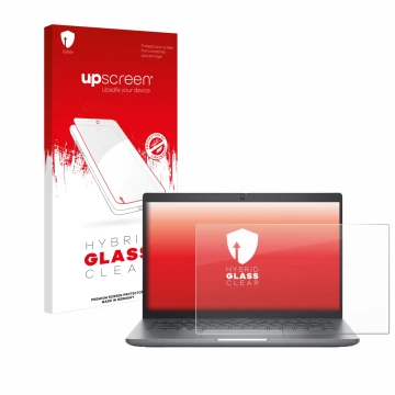 Face avant d’un emballage produit avec le logo de la marque upscreen. À côté, l’appareil Dell Precision 3480 est représenté av