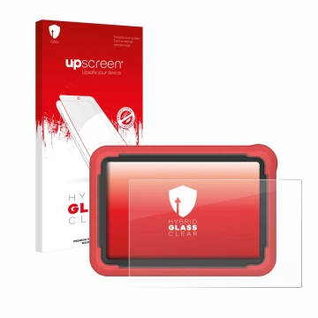 Face avant d’un emballage produit avec le logo de la marque upscreen. À côté, l’appareil Launch X-431 ProV5 2023 (10,1
