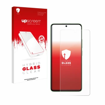 Face avant d’un emballage produit avec le logo de la marque upscreen. À côté, l’appareil Xiaomi Redmi Note 13 est représenté a