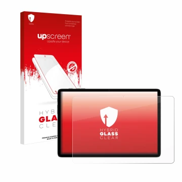 Face avant d’un emballage produit avec le logo de la marque upscreen. À côté, l’appareil Teclast P30T est représenté avec la p