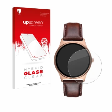 Face avant d’un emballage produit avec le logo de la marque upscreen. À côté, l’appareil Xcoast QIN XC Pro est représenté avec