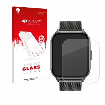 Face avant d’un emballage produit avec le logo de la marque upscreen. À côté, l’appareil Popglory P95 2
