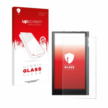 Face avant d’un emballage produit avec le logo de la marque upscreen. À côté, l’appareil Astell&Kern Kann Ultra est représenté