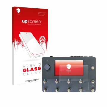 Face avant d’un emballage produit avec le logo de la marque upscreen. À côté, l’appareil Neural DSP Quad Cortex est représenté