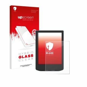Face avant d’un emballage produit avec le logo de la marque upscreen. À côté, l’appareil Vivlio Light est représenté avec la p