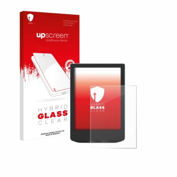 Face avant d’un emballage produit avec le logo de la marque upscreen. À côté, l’appareil Vivlio Light HD est représenté avec l