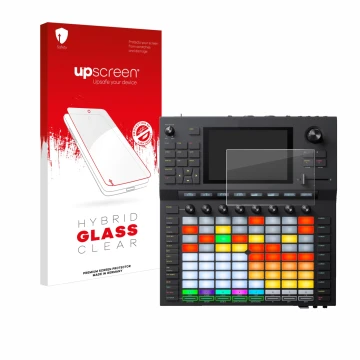 Face avant d’un emballage produit avec le logo de la marque upscreen. À côté, l’appareil Akai Force est représenté avec la pro