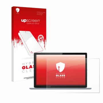 Face avant d’un emballage produit avec le logo de la marque upscreen. À côté, l’appareil Lenovo IdeaPad Duet 5i Gen 8 12