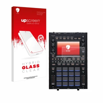 Face avant d’un emballage produit avec le logo de la marque upscreen. À côté, l’appareil KORG KAOSS Replay est représenté avec