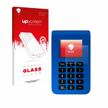 Face avant d’un emballage produit avec le logo de la marque upscreen. À côté, l’appareil REINER SCT tanJack photo QR est repré