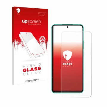 Face avant d’un emballage produit avec le logo de la marque upscreen. À côté, l’appareil Huawei Nova 12 SE est représenté avec