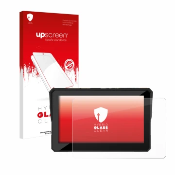 Face avant d’un emballage produit avec le logo de la marque upscreen. À côté, l’appareil Carpuride W502 5