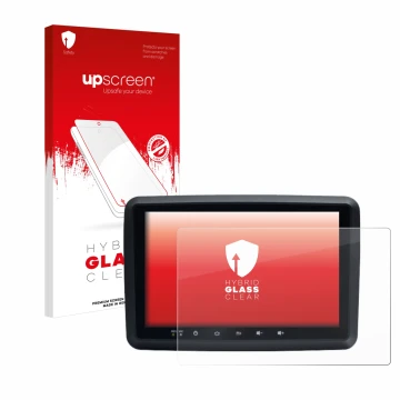 Face avant d’un emballage produit avec le logo de la marque upscreen. À côté, l’appareil Idmedia 8