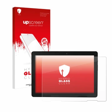 Face avant d’un emballage produit avec le logo de la marque upscreen. À côté, l’appareil MEDION E10900 10