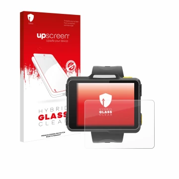 Face avant d’un emballage produit avec le logo de la marque upscreen. À côté, l’appareil Newland WD1 est représenté avec la pr