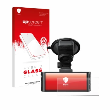 Face avant d’un emballage produit avec le logo de la marque upscreen. À côté, l’appareil Redtiger F7NS 4K est représenté avec 