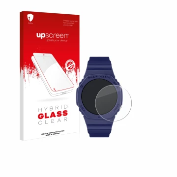 Face avant d’un emballage produit avec le logo de la marque upscreen. À côté, l’appareil Reflex Active Series 26 est représent