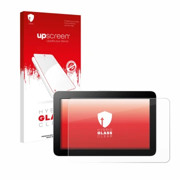 Face avant d’un emballage produit avec le logo de la marque upscreen. À côté, l’appareil Wacom One 12 est représenté avec la p