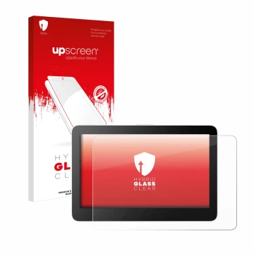 Face avant d’un emballage produit avec le logo de la marque upscreen. À côté, l’appareil Wacom One 13 Touch est représenté ave