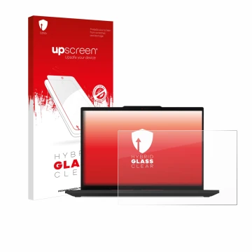 Face avant d’un emballage produit avec le logo de la marque upscreen. À côté, l’appareil Lenovo ThinkPad P14s Gen 5 14