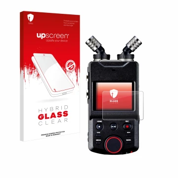 Face avant d’un emballage produit avec le logo de la marque upscreen. À côté, l’appareil Tascam Portacapture X6 est représenté