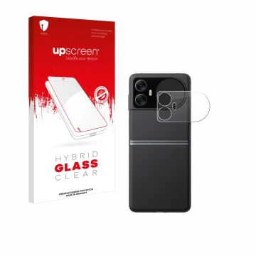 Face avant d’un emballage produit avec le logo de la marque upscreen. À côté, l’appareil Blackview Hero 10 (Affichage externe)