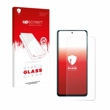 Face avant d’un emballage produit avec le logo de la marque upscreen. À côté, l’appareil OnePlus Nord CE 4 Lite est représenté