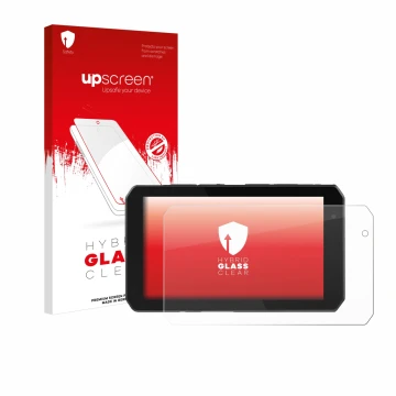 Face avant d’un emballage produit avec le logo de la marque upscreen. À côté, l’appareil Chigee AIO-5 Play est représenté avec