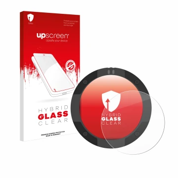 Face avant d’un emballage produit avec le logo de la marque upscreen. À côté, l’appareil Beeline Moto II est représenté avec l