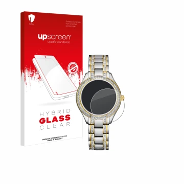 Face avant d’un emballage produit avec le logo de la marque upscreen. À côté, l’appareil Citizen Eco Drive FE1234-50L est repr