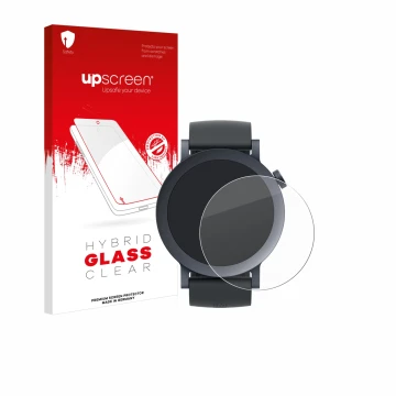Face avant d’un emballage produit avec le logo de la marque upscreen. À côté, l’appareil Nothing CMF Watch Pro 2 est représent