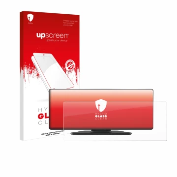 Face avant d’un emballage produit avec le logo de la marque upscreen. À côté, l’appareil Carpuride W903 9.3